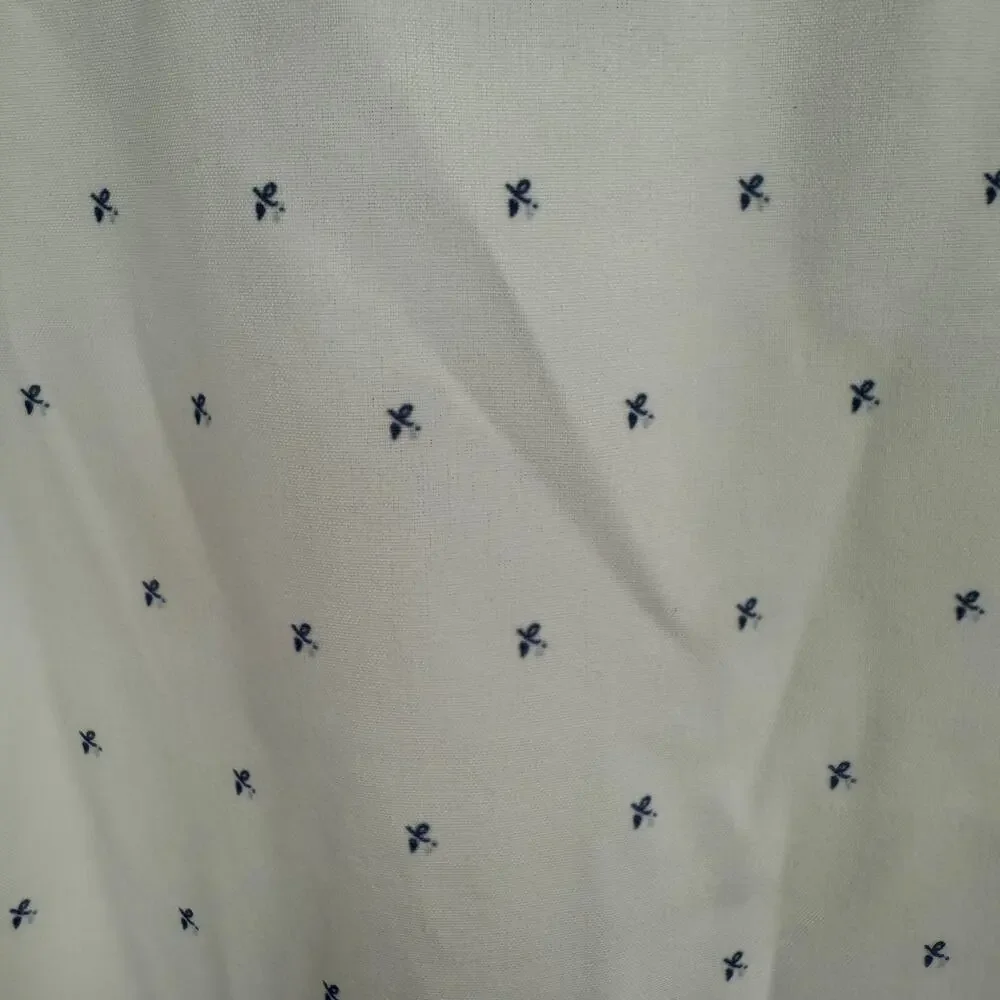 Mizzen Main Leeward Dress Shirt Mens XL Trim White Micro Floral Moisture Wicking